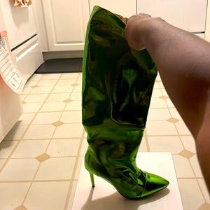 Metallic Green Boots